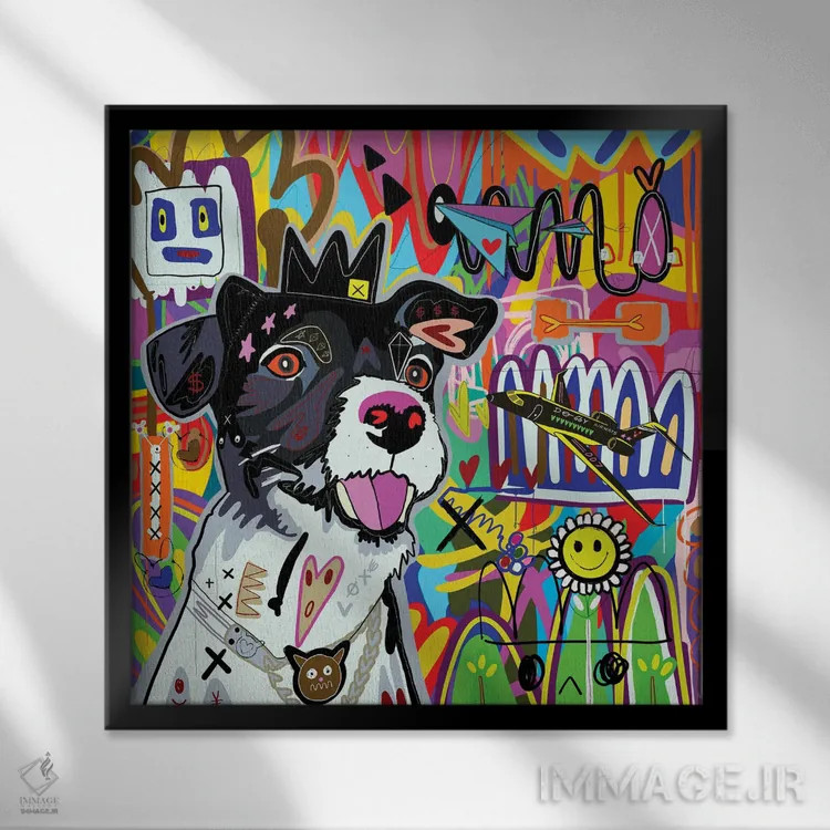 تابلو سگ جت اثر گابریل کوزارلی - نمای قابدار مشکی