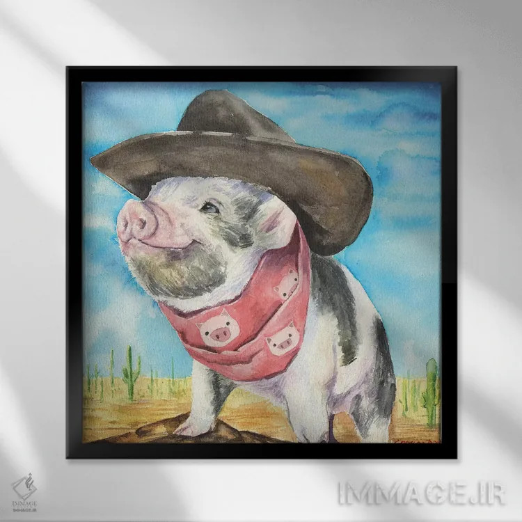 تابلو غرب وحشی اثر جورج دیاچنکو - نمای قابدار مشکی