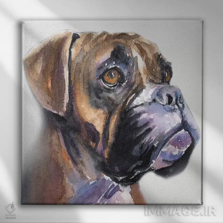 تابلو باکسر در مه اثر جورج دیاچنکو - نمای روبهرو روی دیوار