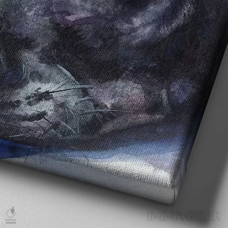 تابلو دوستان اثر جورج دیاچنکو - نمای نزدیک بافت بوم