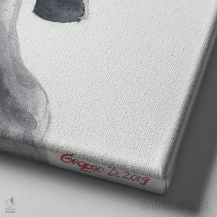 تابلو توله وایمارانر (نژاد سگ) اثر جورج دیاچنکو - نمای نزدیک بافت بوم