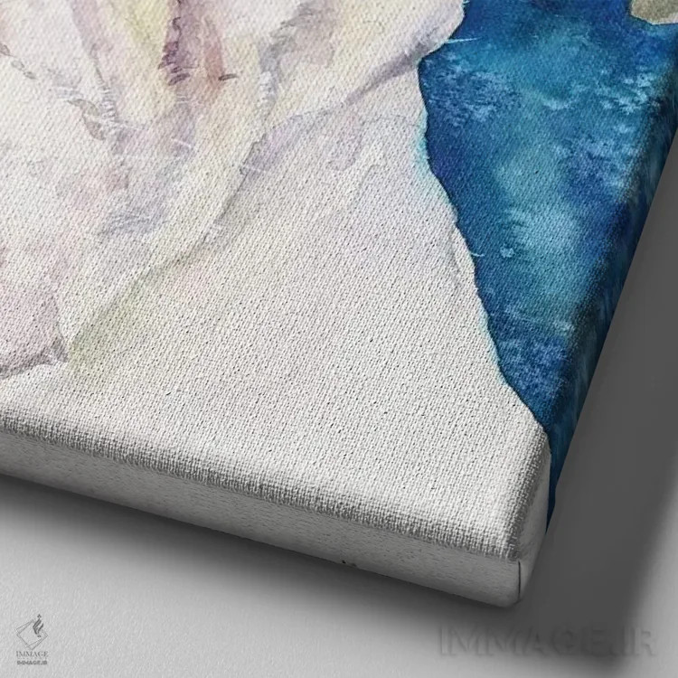 تابلو باکسر سفید ۲ (نژاد سگ) اثر جورج دیاچنکو - نمای نزدیک بافت بوم