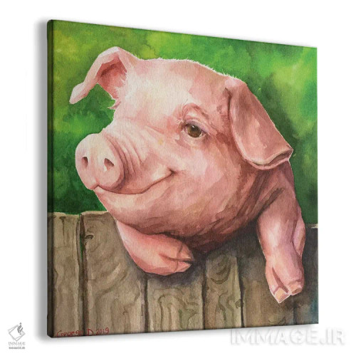تابلو خوک کوچولو با پسزمینه اثر جورج دیاچنکو - نمای پرسپکتیو محصول