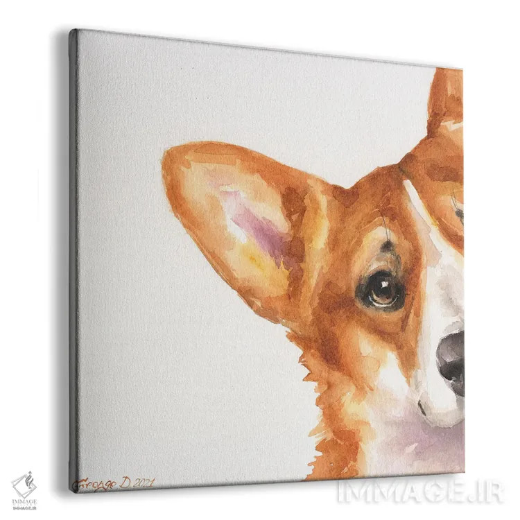 تابلو کورگی دزدکی ۱ (نژاد سگ) اثر جورج دیاچنکو - نمای پرسپکتیو محصول