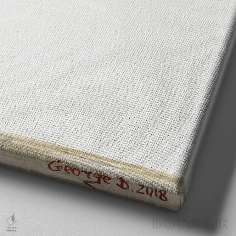 تابلو نیمرخ گوساله اثر جورج دیاچنکو - نمای نزدیک بافت بوم