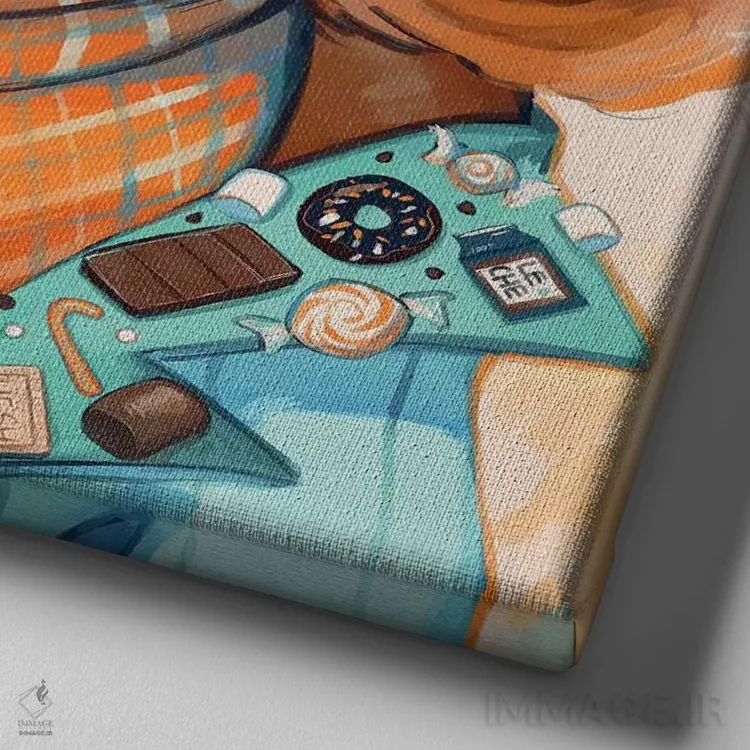 تابلو هات کاکائو (نوشیدنی) اثر ژنووا بی - نمای نزدیک بافت بوم