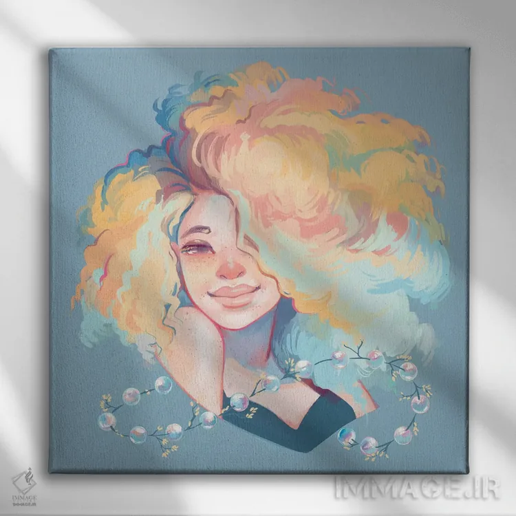 تابلو مروارید اثر ژنووا بی - نمای روبهرو روی دیوار