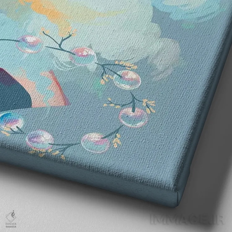 تابلو مروارید اثر ژنووا بی - نمای نزدیک بافت بوم