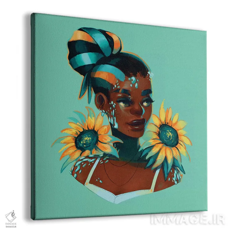 تابلو فیروزهای اثر ژنووا بی - نمای پرسپکتیو محصول