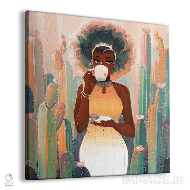 تابلو چای کاکتوس اثر ژنووا بی - نمای پرسپکتیو محصول