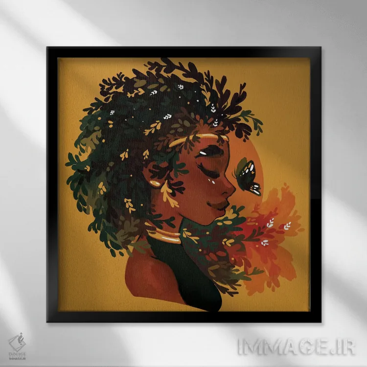 تابلو آویشن و باز هم آویشن اثر ژنووا بی - نمای قابدار مشکی