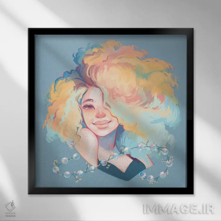 تابلو مروارید اثر ژنووا بی - نمای قابدار مشکی
