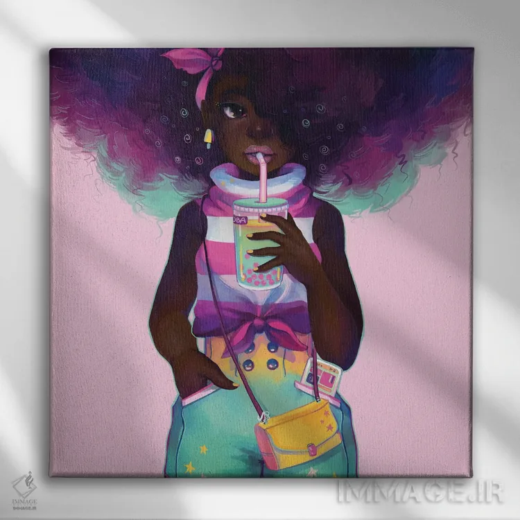 تابلو بابا (تاپیوکا/ نوشیدنی) اثر ژنووا بی - نمای روبهرو روی دیوار