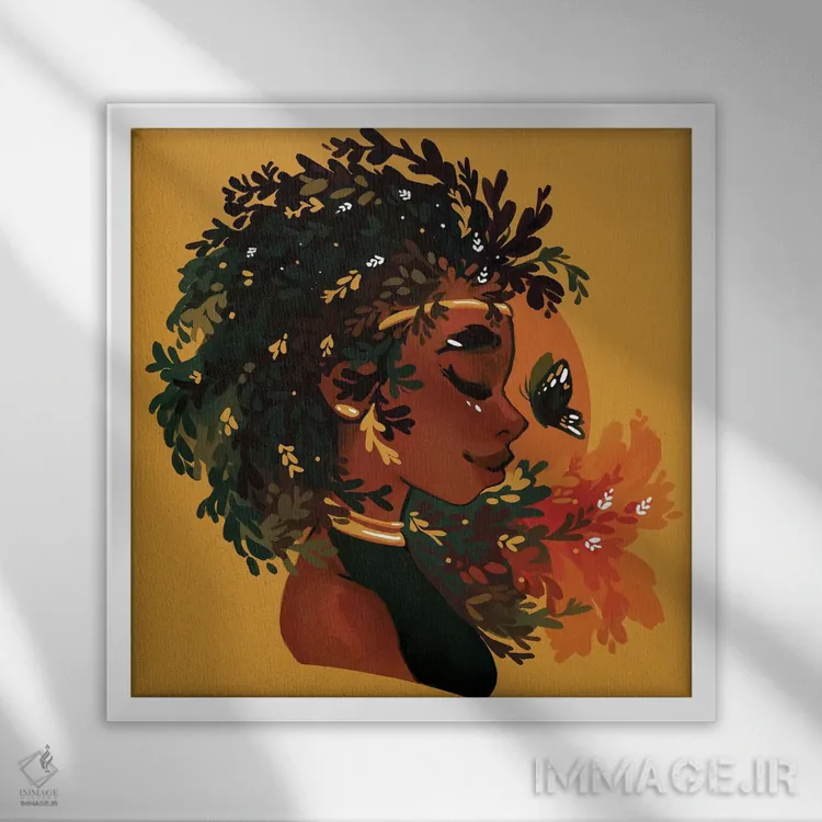 تابلو آویشن و باز هم آویشن اثر ژنووا بی - نمای قابدار سفید