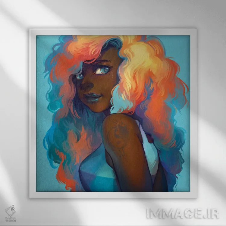 تابلو خورشید اثر ژنووا بی - نمای قابدار سفید