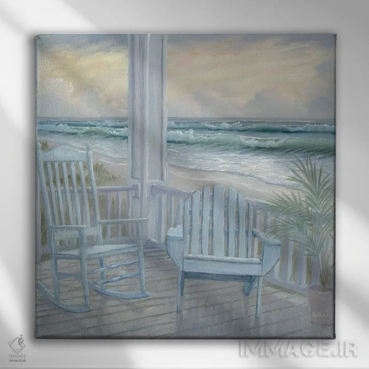 تابلو ایوان ساحلی II اثر جورجیا جانیس - نمای روبهرو روی دیوار