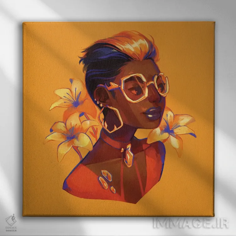 تابلو سیترین (سنگ نیمهقیمتی) اثر ژنووا بی - نمای روبهرو روی دیوار