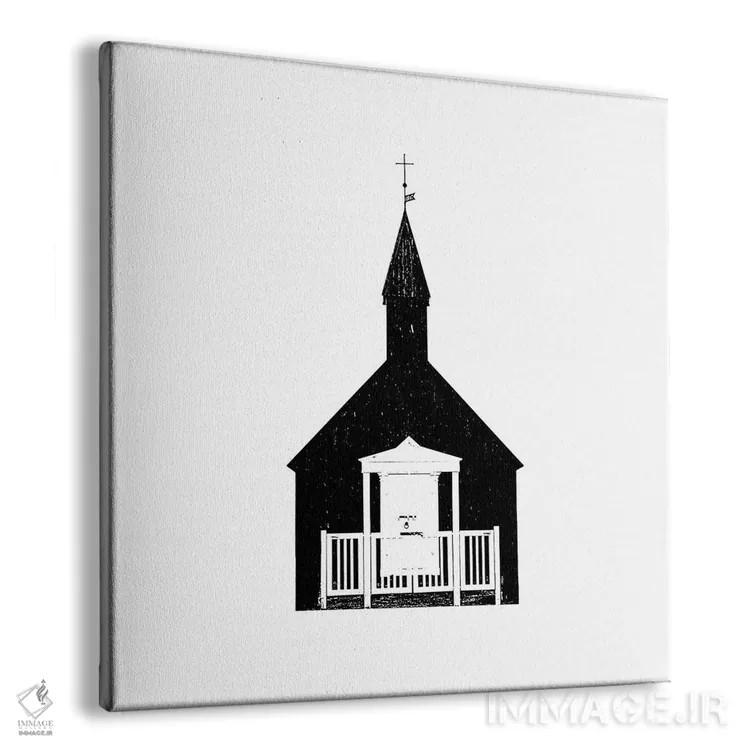تابلو کلیسای سیاه III ایسلند (بودیر، مربع) اثر مونیکا استریگل - نمای پرسپکتیو محصول