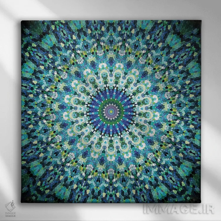 تابلو عربیکاری اثر مونیکا استریگل - نمای روبهرو روی دیوار