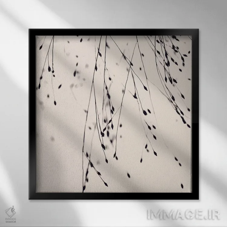 تابلو علف سیاه، سرخگونه (مربع) اثر مونیکا استریگل - نمای قابدار مشکی