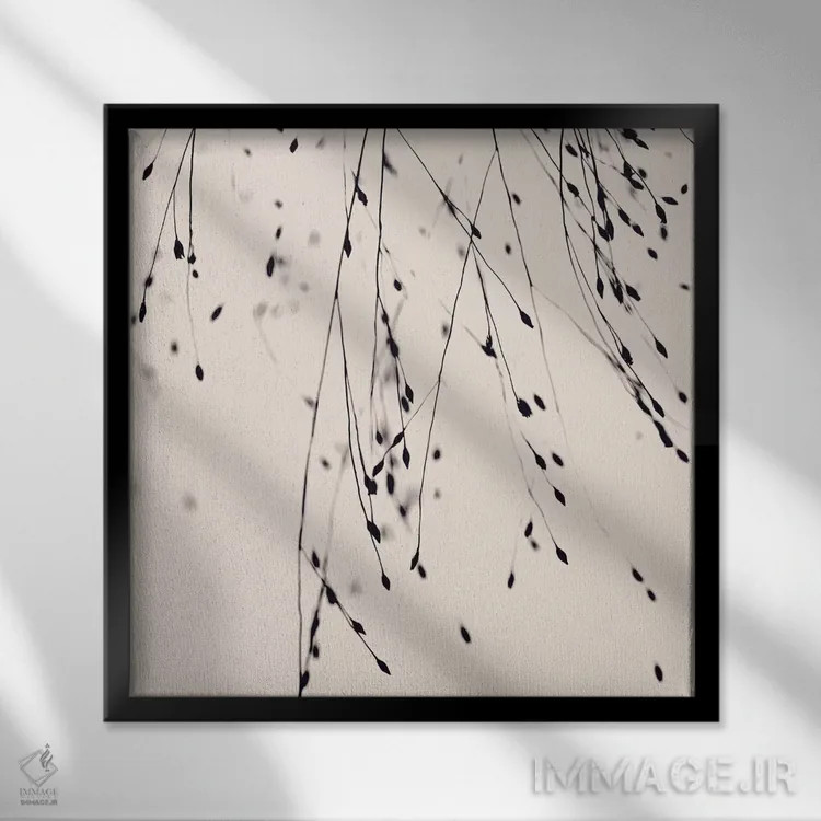 تابلو علف سیاه، سرخگونه (مربع) اثر مونیکا استریگل - نمای قابدار مشکی