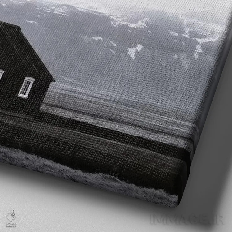 تابلو کلیسای سیاه بودیر II (مربع) اثر مونیکا استریگل - نمای نزدیک بافت بوم