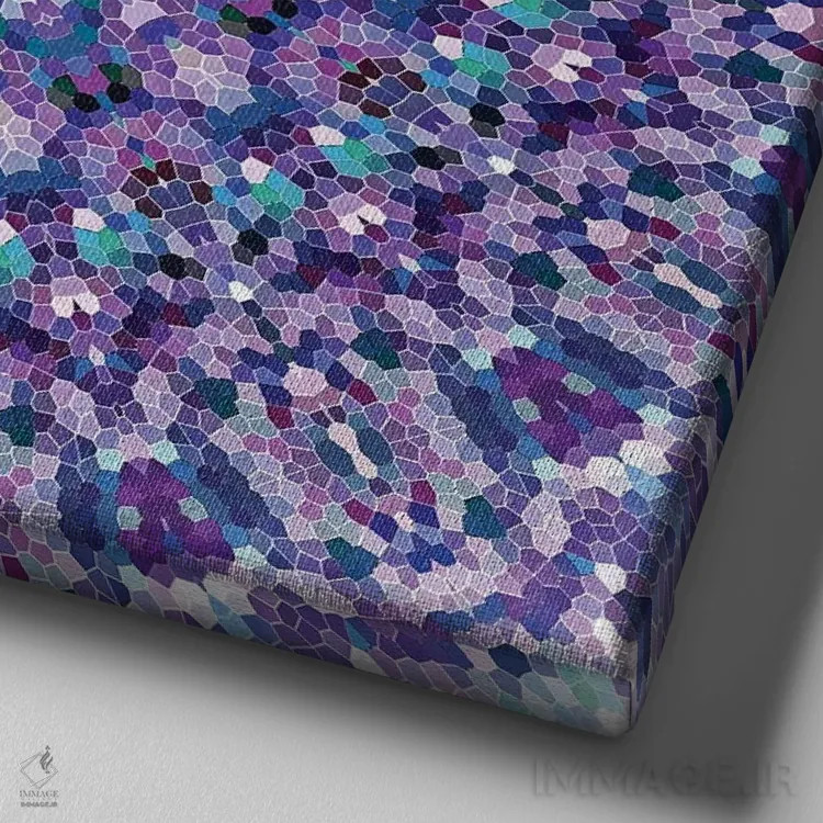 تابلو عربیکاری اثر مونیکا استریگل - نمای نزدیک بافت بوم