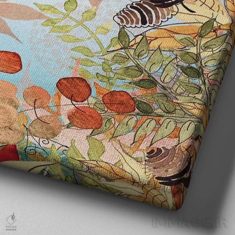 تابلو گوزن پاییزی اثر مونیکا استریگل - نمای نزدیک بافت بوم