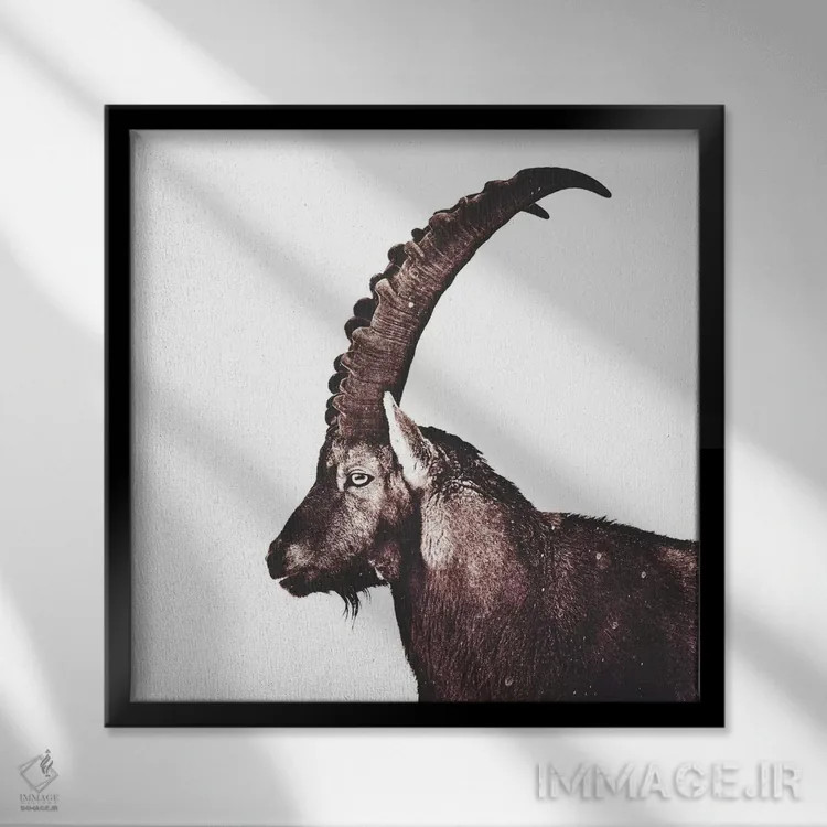 تابلو برج جدی در میدان برفی اثر مونیکا استریگل - نمای قابدار مشکی