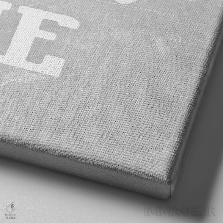 تابلو خانهشیرین من (خاکستری روشن، مربع) اثر مونیکا استریگل - نمای نزدیک بافت بوم