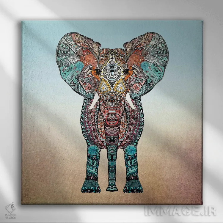 تابلو فیل تابستانی بوهمیایی اثر مونیکا استریگل - نمای روبهرو روی دیوار