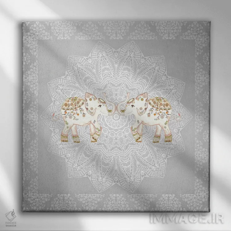 تابلو فیلهای الحمرا اثر مونیکا استریگل - نمای روبهرو روی دیوار