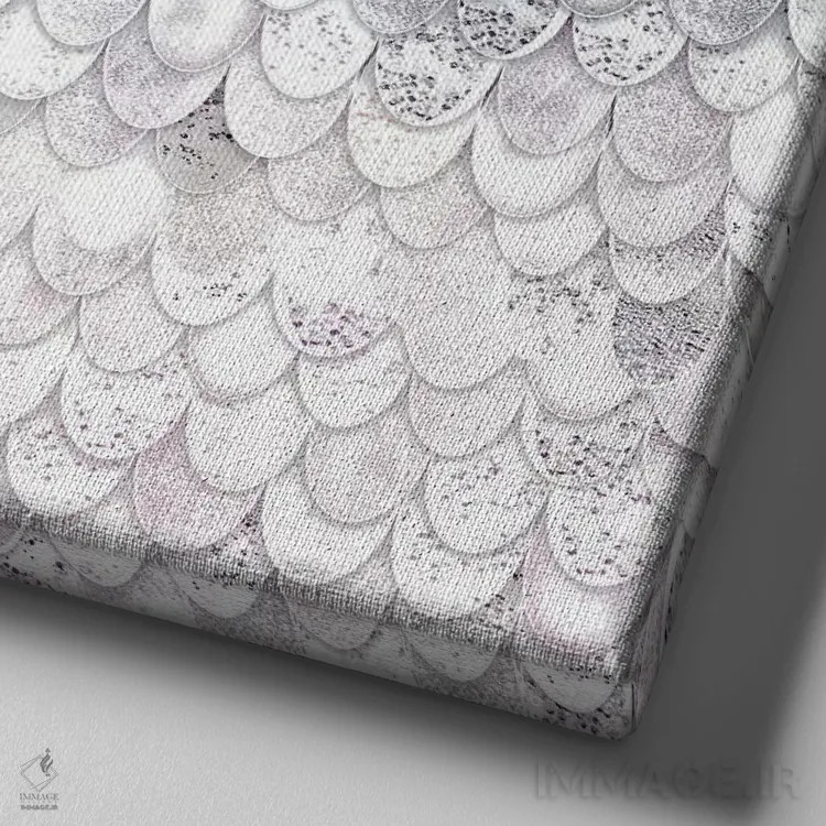 تابلو پری دریایی جادویی سفید (مربع) اثر مونیکا استریگل - نمای نزدیک بافت بوم