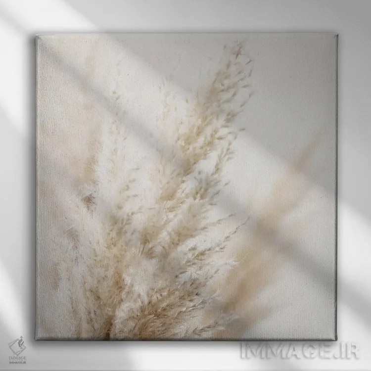 تابلو نی پامپاس III (مربع) اثر مونیکا استریگل - نمای روبهرو روی دیوار