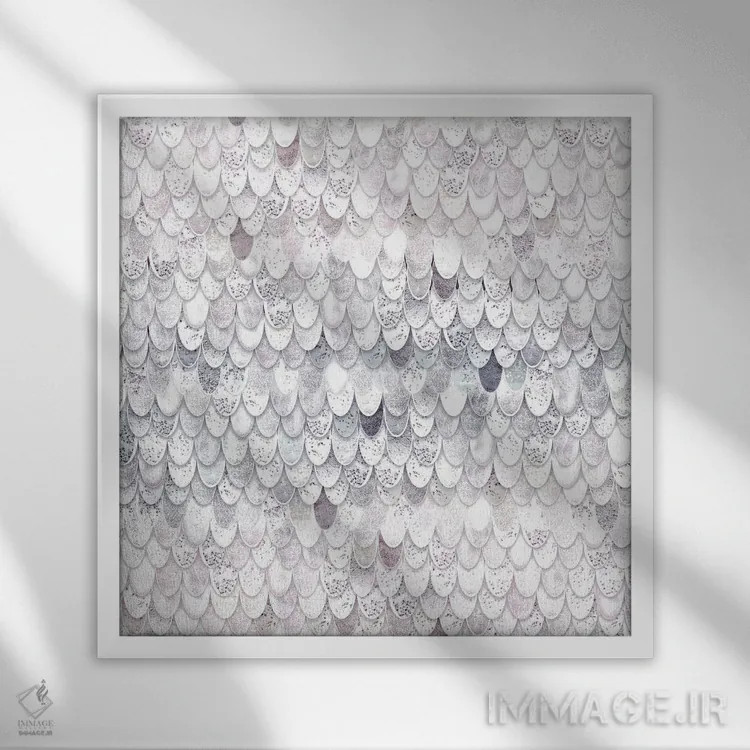 تابلو پری دریایی جادویی سفید (مربع) اثر مونیکا استریگل - نمای قابدار سفید