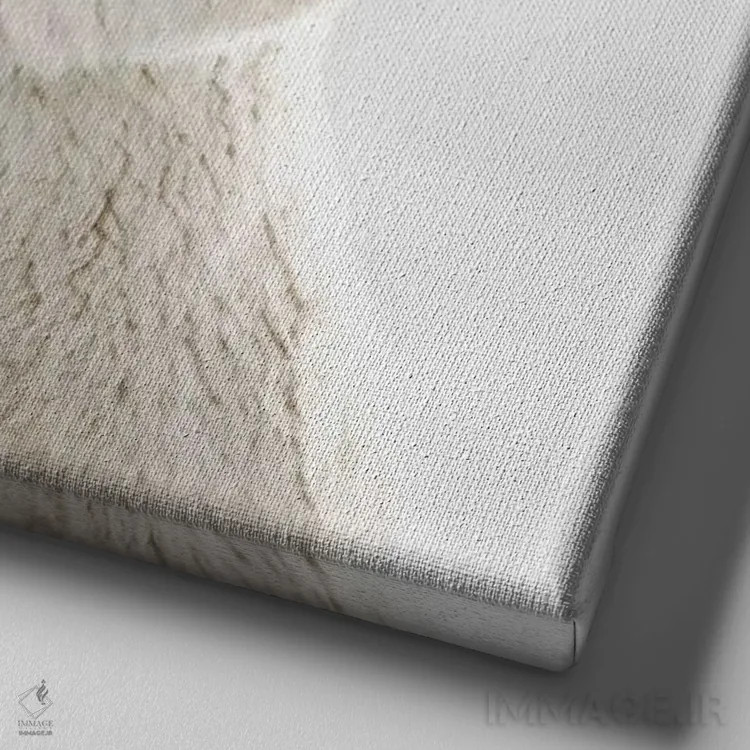 تابلو آلپاکای کنجکاو (مربع) اثر مونیکا استریگل - نمای نزدیک بافت بوم