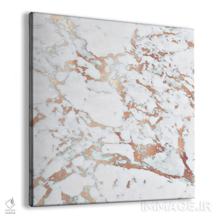 تابلو مرمر رزگلد (مربع) اثر مونیکا استریگل - نمای پرسپکتیو محصول