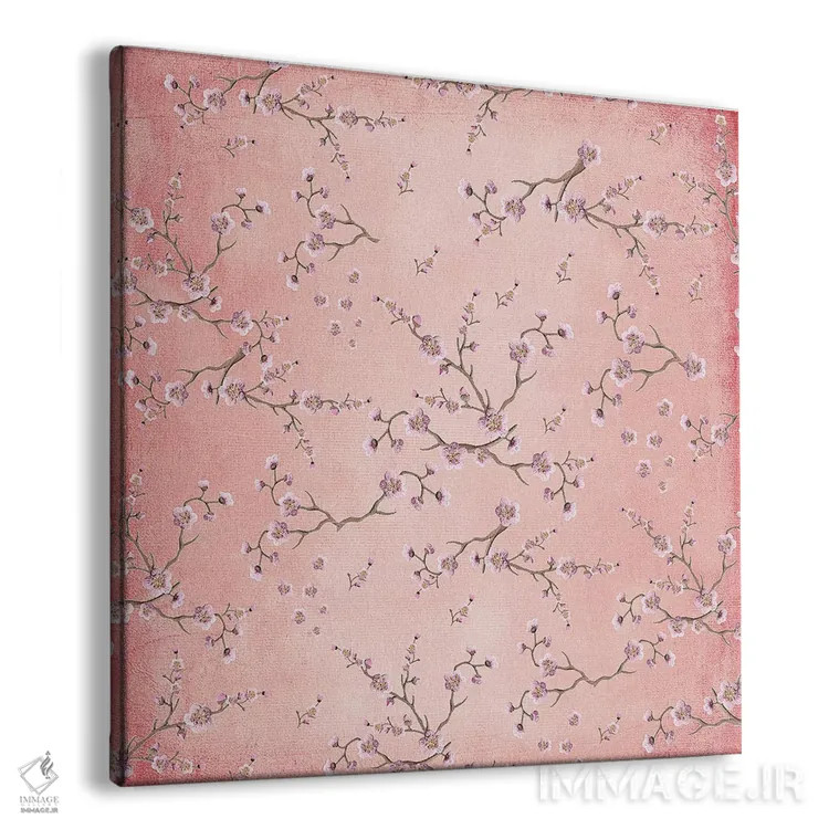 تابلو ساکورا عاشقانه سرخگونه VI (مربع) اثر مونیکا استریگل - نمای پرسپکتیو محصول