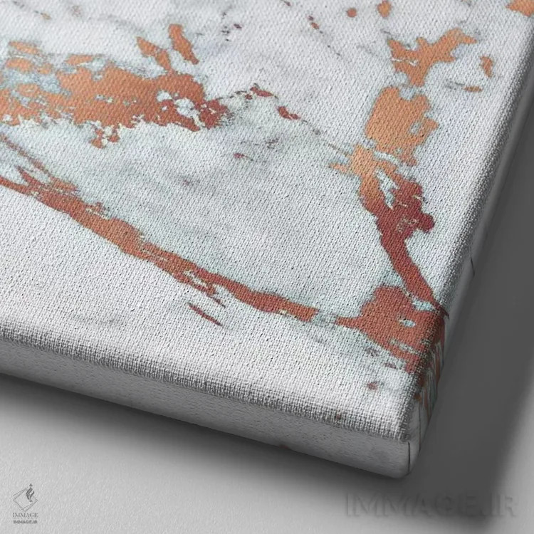 تابلو مرمر رزگلد (مربع) اثر مونیکا استریگل - نمای نزدیک بافت بوم