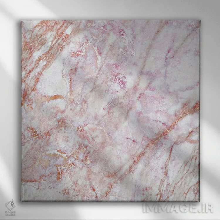 تابلو مرمر رز (مربع) اثر مونیکا استریگل - نمای روبهرو روی دیوار