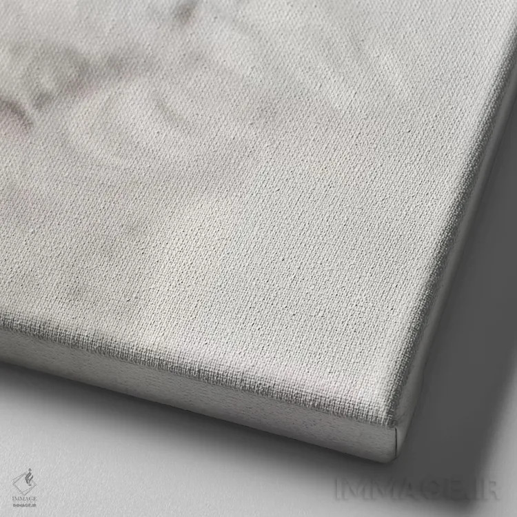 تابلو آلپاکای خندان (مربع) اثر مونیکا استریگل - نمای نزدیک بافت بوم