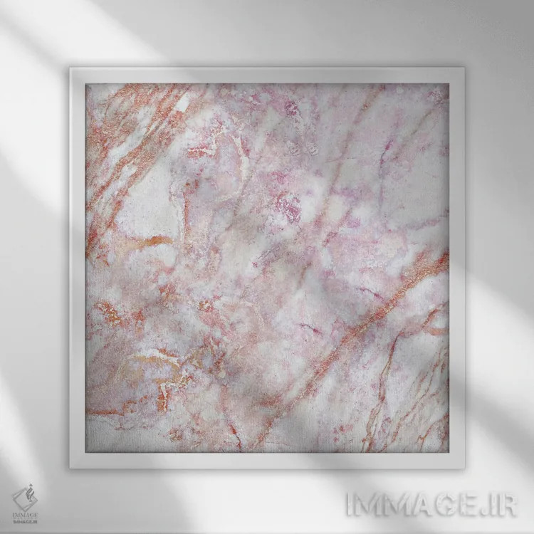 تابلو مرمر رز (مربع) اثر مونیکا استریگل - نمای قابدار سفید