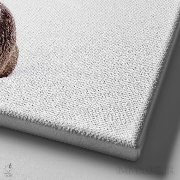 تابلو گوزن در برف II (مربع) اثر مونیکا استریگل - نمای نزدیک بافت بوم