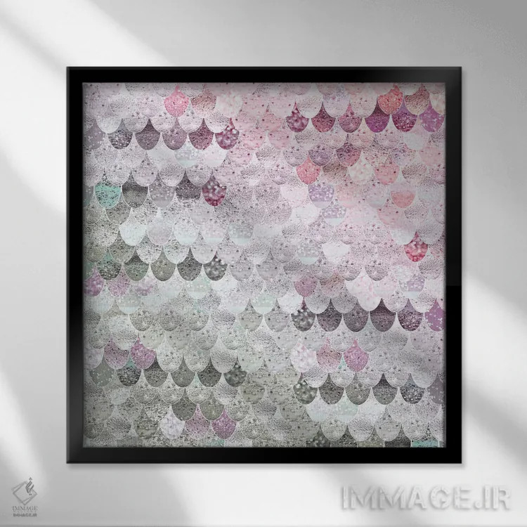 تابلو پری دریایی تابستانی با مریم و رز XI (مربع) اثر مونیکا استریگل - نمای قابدار مشکی