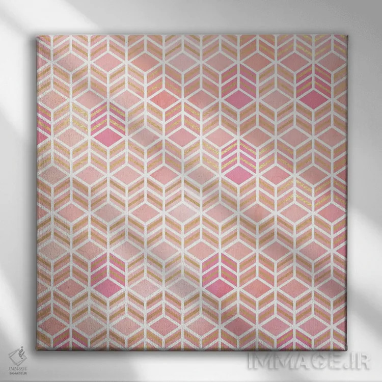 تابلو پاستل بردن کیک (مربع) اثر مونیکا استریگل - نمای روبهرو روی دیوار