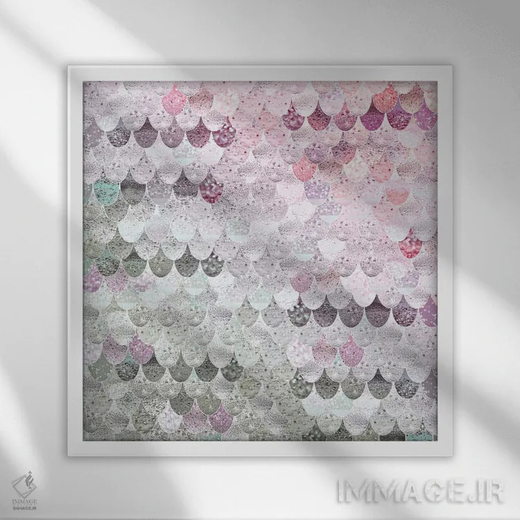 تابلو پری دریایی تابستانی با مریم و رز XI (مربع) اثر مونیکا استریگل - نمای قابدار سفید