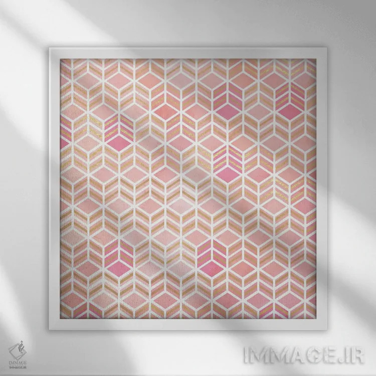 تابلو پاستل بردن کیک (مربع) اثر مونیکا استریگل - نمای قابدار سفید