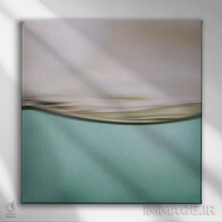 تابلو حرکت آب II (مربع) اثر مونیکا استریگل - نمای روبهرو روی دیوار
