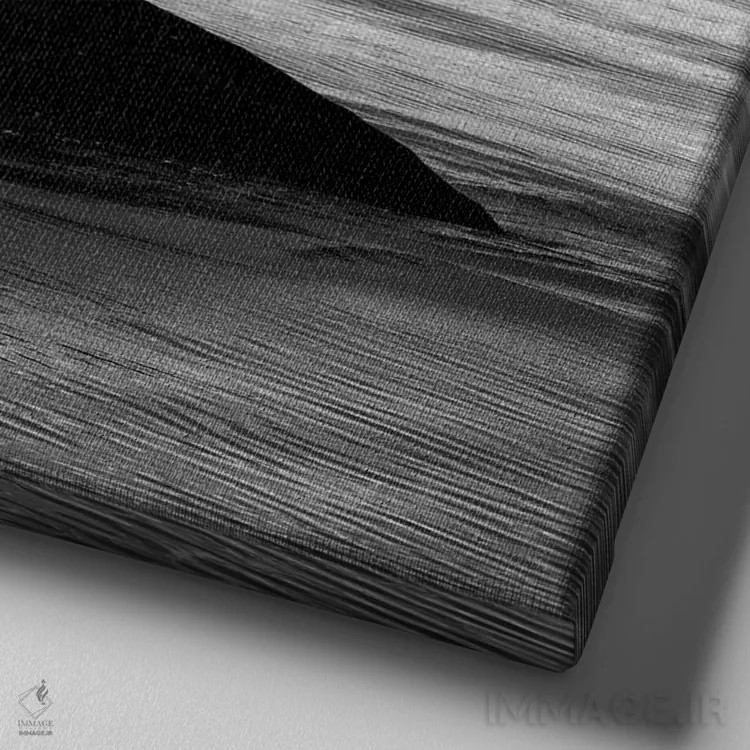 تابلو آواز نهنگ III سیاه ایسلند (مربع) اثر مونیکا استریگل - نمای نزدیک بافت بوم