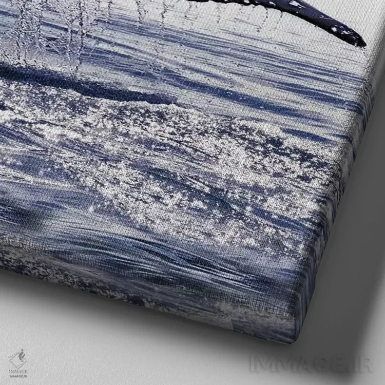 تابلو آواز نهنگ ایسلند I (مربع) اثر مونیکا استریگل - نمای نزدیک بافت بوم